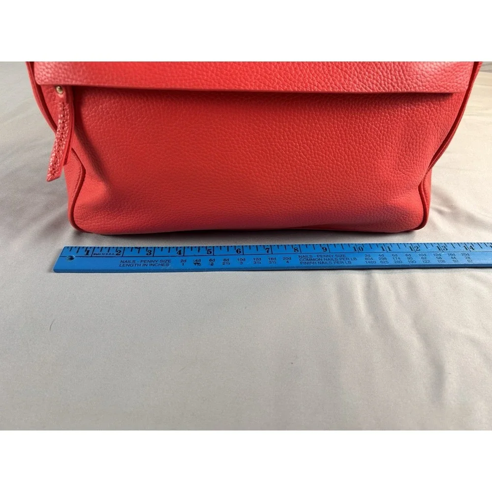 Kate Spade New York Red Pebbled Leather Satchel Tote Shoulder‎ Bag Gold Logo